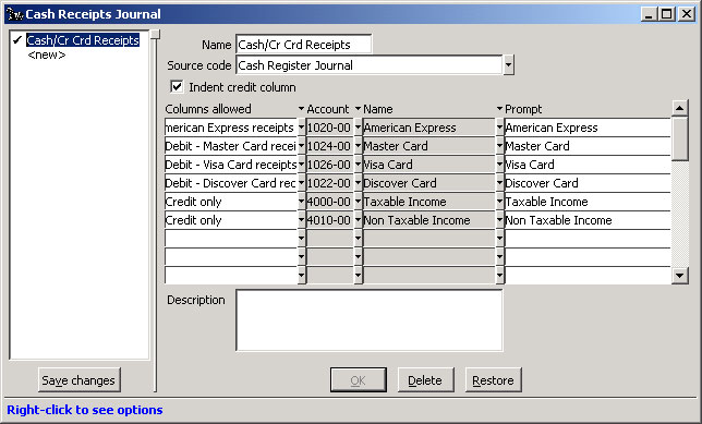 Configure Cash Receipts Journal