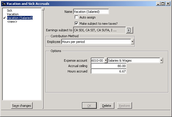 Configure Accruals