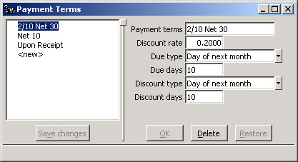 Configure Payment Terms